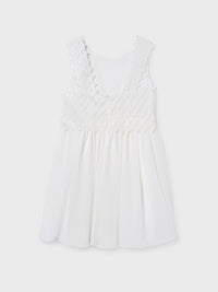 Vestido combinado guipur Nata (Creme / Pérola)  para Menina - Mayoral