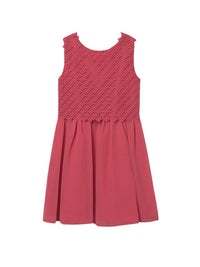 Vestido combinado guipur Coral (Tijolo)  para Menina - Mayoral