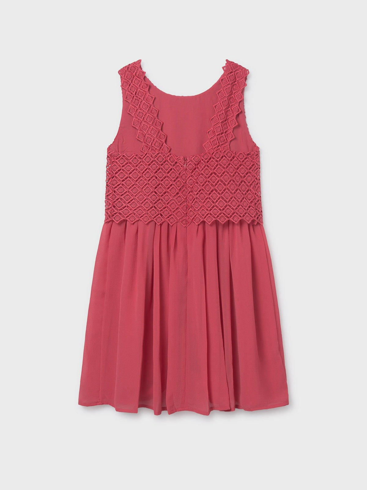 Vestido combinado guipur Coral (Tijolo)  para Menina - Mayoral