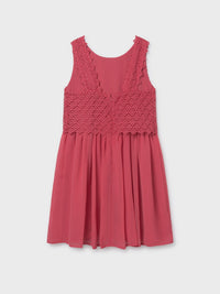 Vestido combinado guipur Coral (Tijolo)  para Menina - Mayoral
