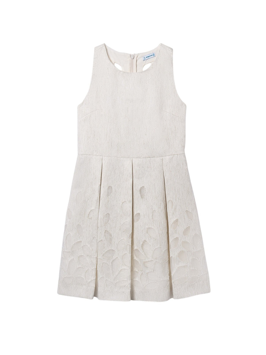 Vestido orla Linho (Bege)  para Menina - Mayoral