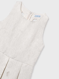 Vestido orla Linho (Bege)  para Menina - Mayoral