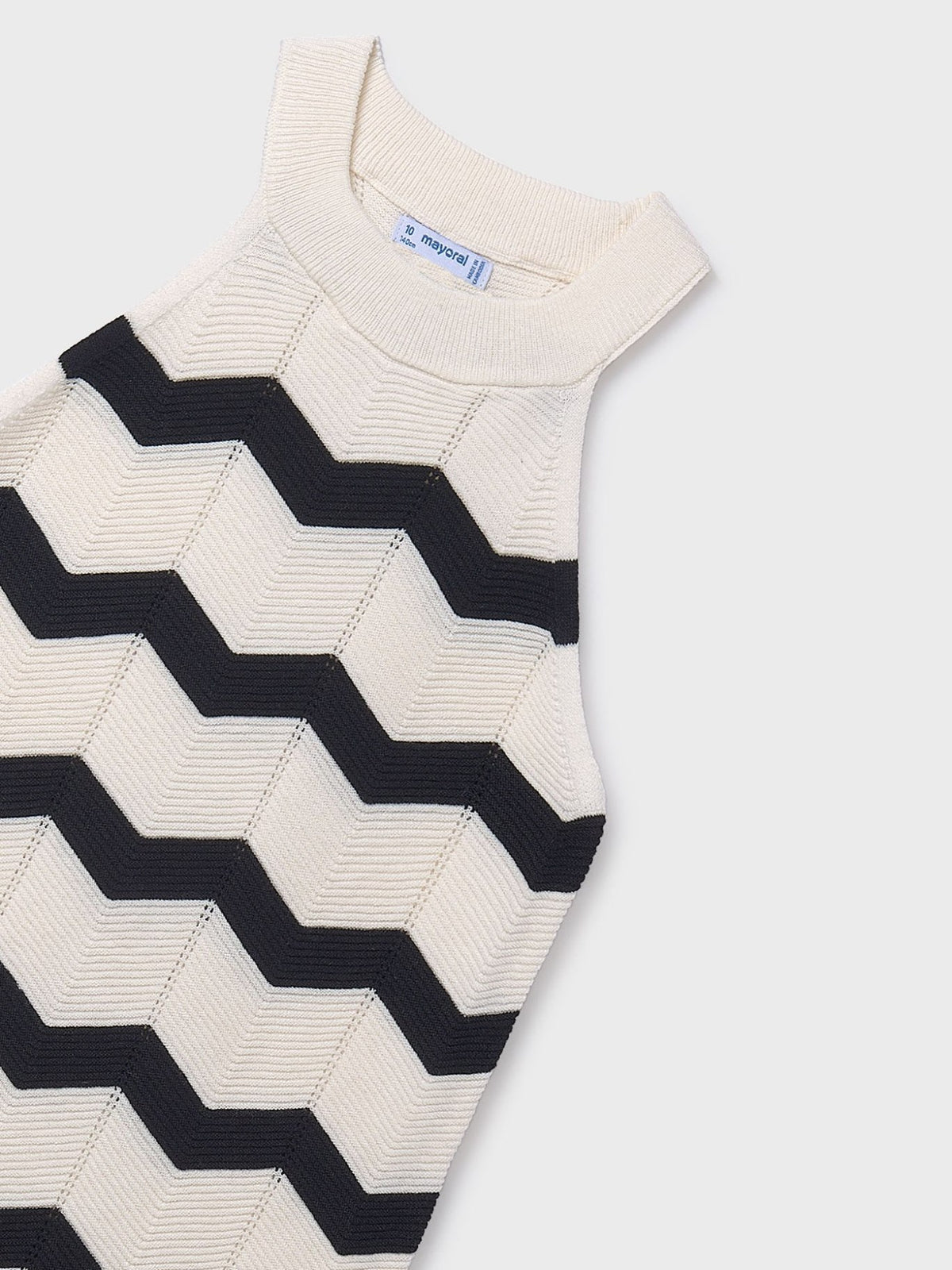 Vestido tricot zig zag Crú-preto (Preto)  para Menina - Mayoral