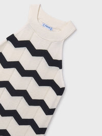Vestido tricot zig zag Crú-preto (Preto)  para Menina - Mayoral