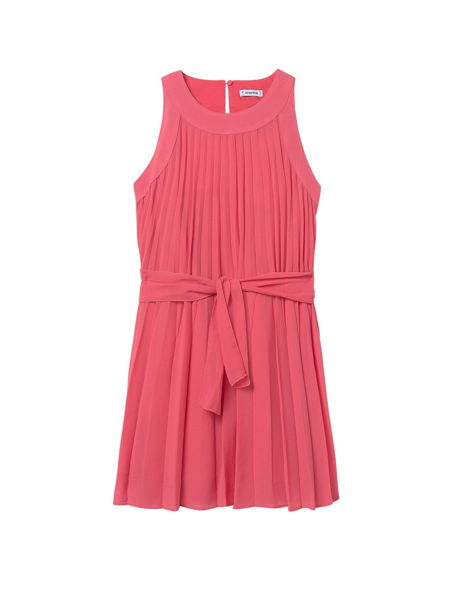 Vestido plissado Coral (Fúcsia)  para Menina - Mayoral