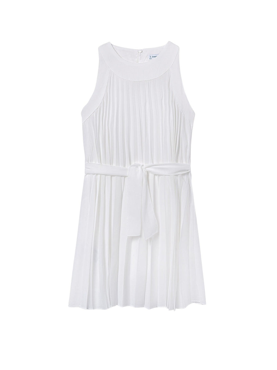 Vestido plissado Crú (Creme / Pérola)  para Menina - Mayoral