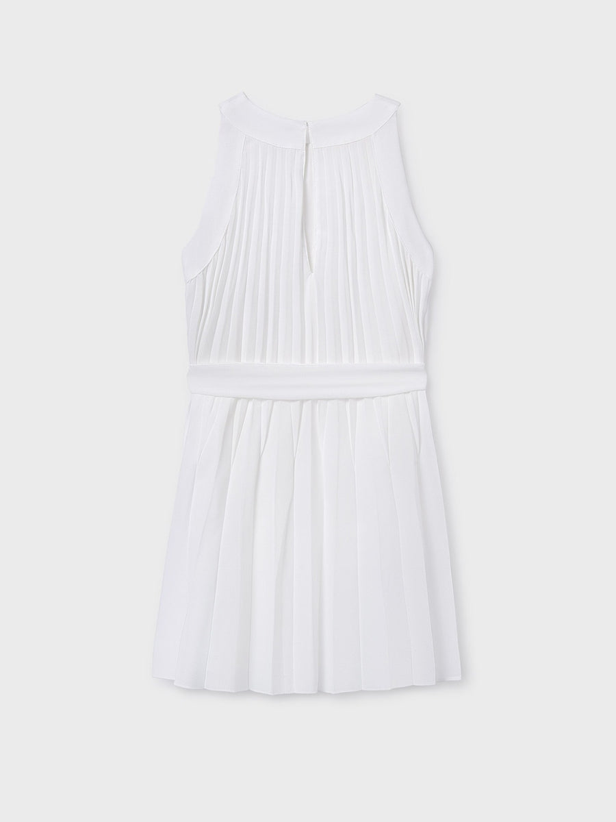 Vestido plissado Crú (Creme / Pérola)  para Menina - Mayoral