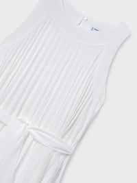Vestido plissado Crú (Creme / Pérola)  para Menina - Mayoral