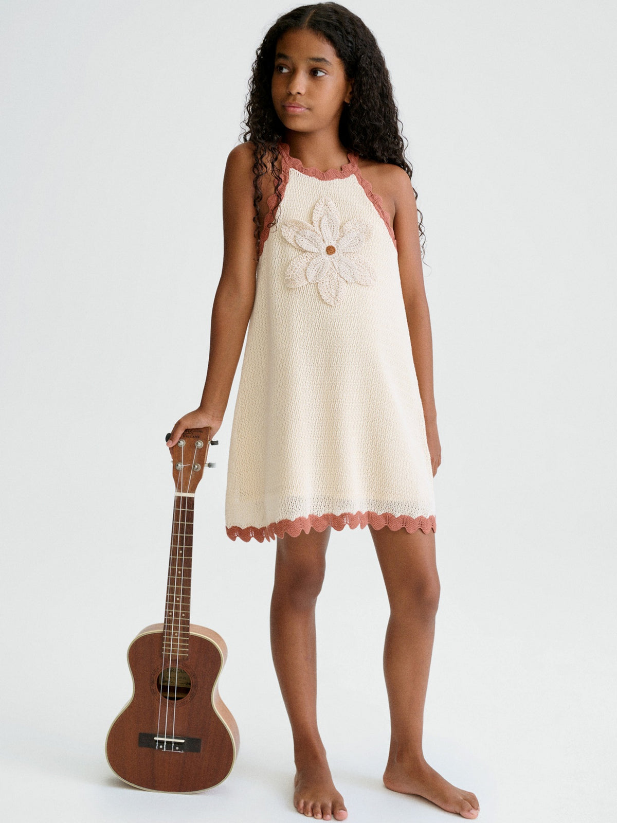 Vestido tricot Osso-arci (Creme / Pérola)  para Menina - Mayoral