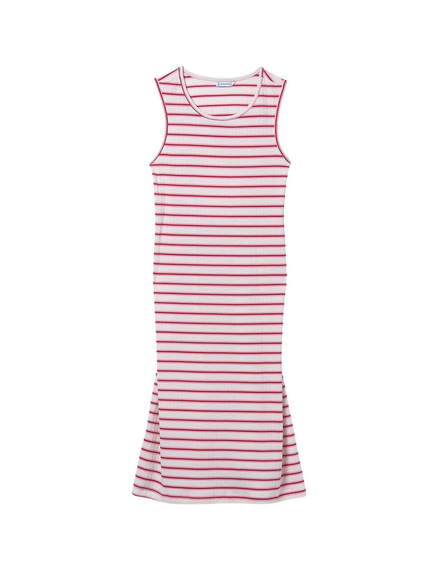 Vestido midi riscas Bco-cereja (Vermelho)  para Menina - Mayoral