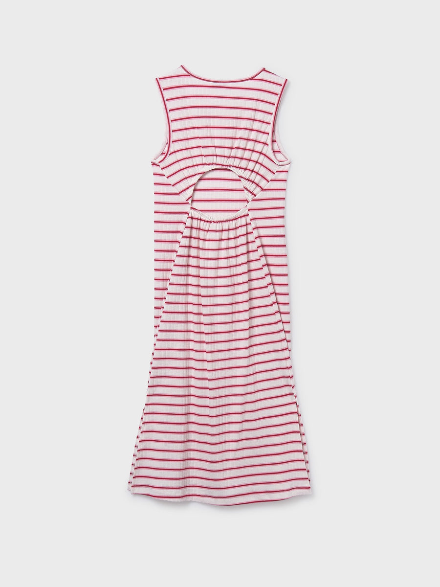 Vestido midi riscas Bco-cereja (Vermelho)  para Menina - Mayoral