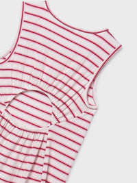 Vestido midi riscas Bco-cereja (Vermelho)  para Menina - Mayoral