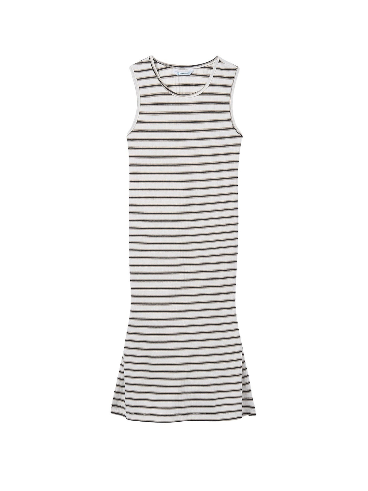 Vestido midi riscas Crú-preto (Preto)  para Menina - Mayoral
