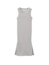 Vestido midi riscas Crú-preto (Preto)  para Menina - Mayoral
