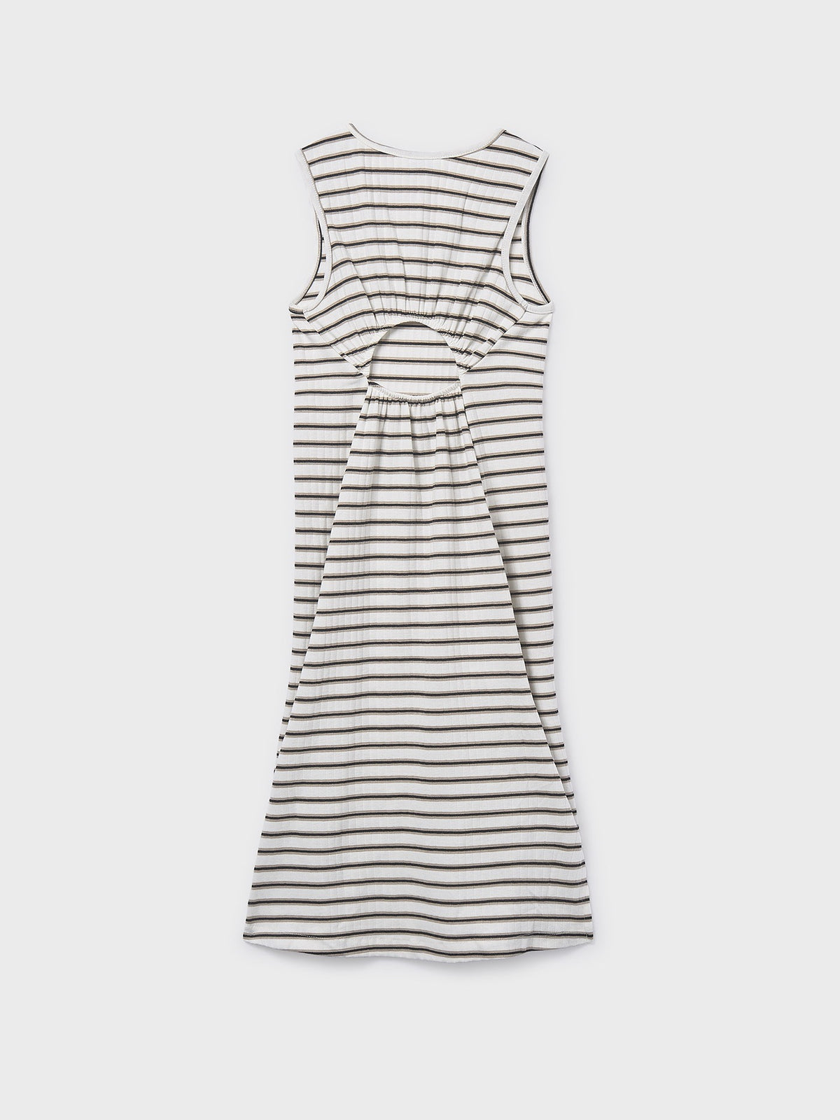 Vestido midi riscas Crú-preto (Preto)  para Menina - Mayoral