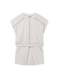 Conj.saia/top pespontos Osso (Creme / Pérola)  para Menina - Mayoral