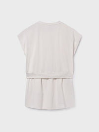 Conj.saia/top pespontos Osso (Creme / Pérola)  para Menina - Mayoral