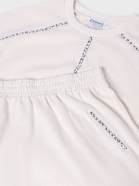Conj.saia/top pespontos Osso (Creme / Pérola)  para Menina - Mayoral