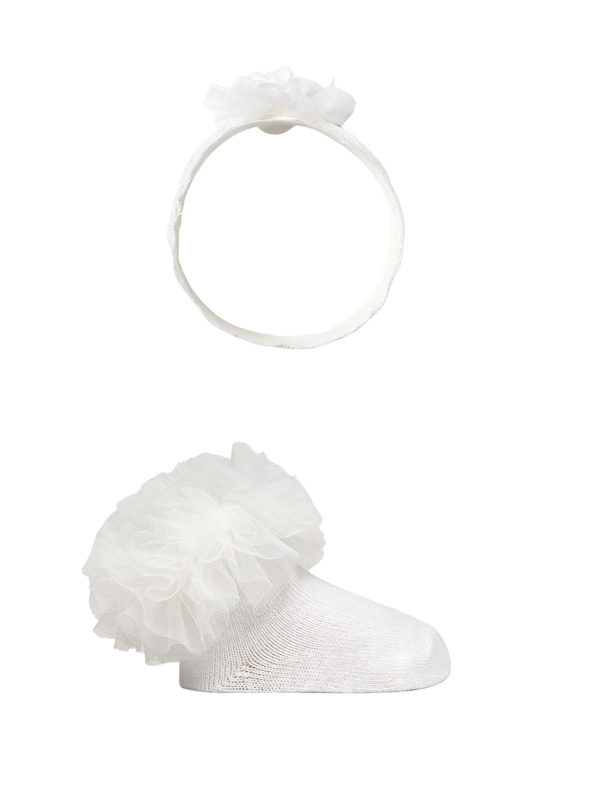 Set bandolete e soquetes Branco (Branco)  para Bebé Menina - Mayoral