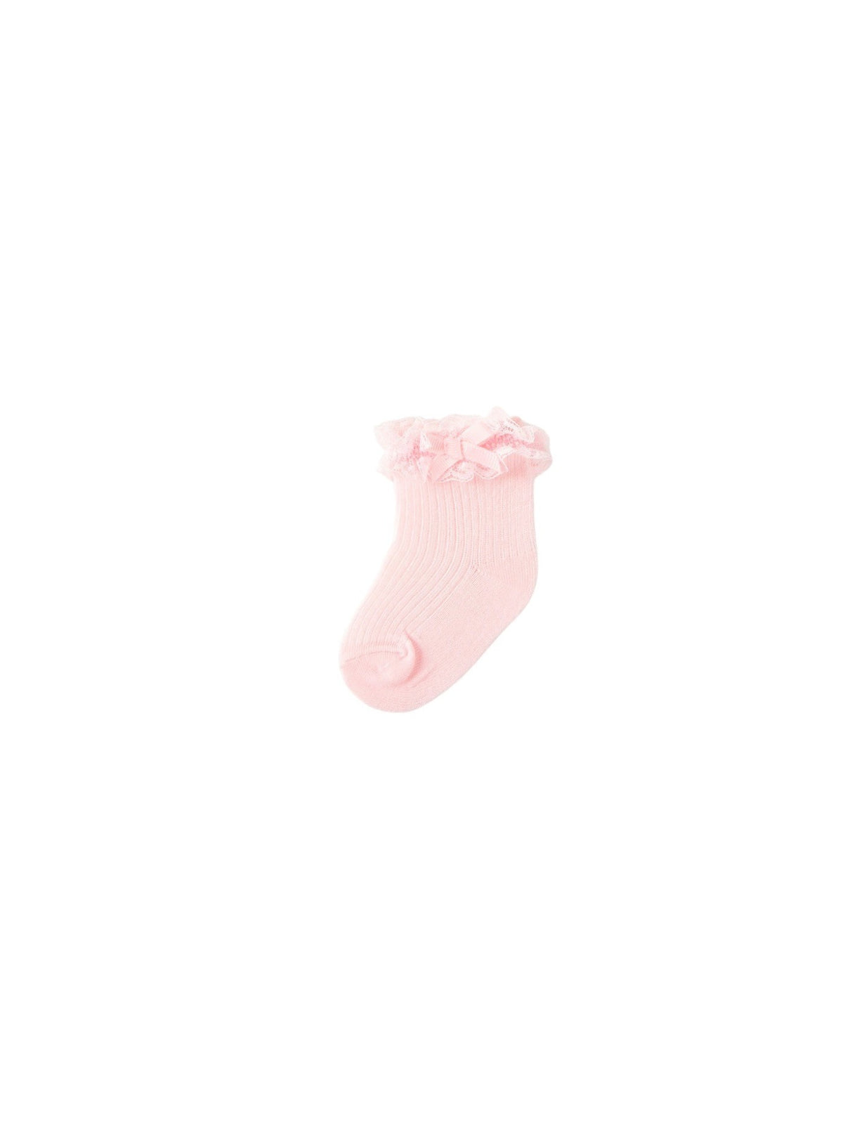 Soquetes com folhos Rosa baby (Rosa Bébé)  para Bebé Menina - Mayoral