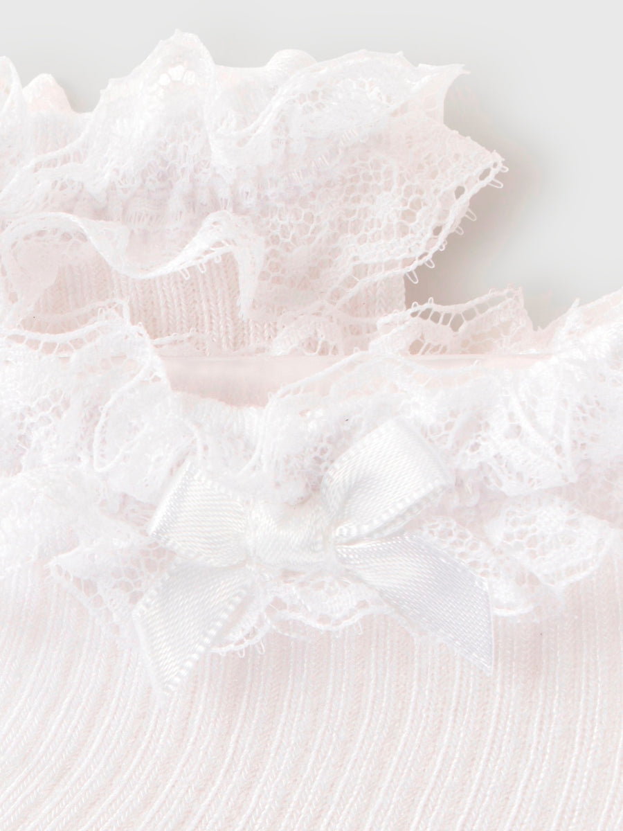 Soquetes com folhos Branco (Branco)  para Bebé Menina - Mayoral