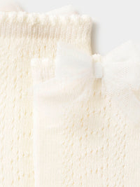 Meias altas Crú (Creme / Pérola)  para Bebé Menina - Mayoral
