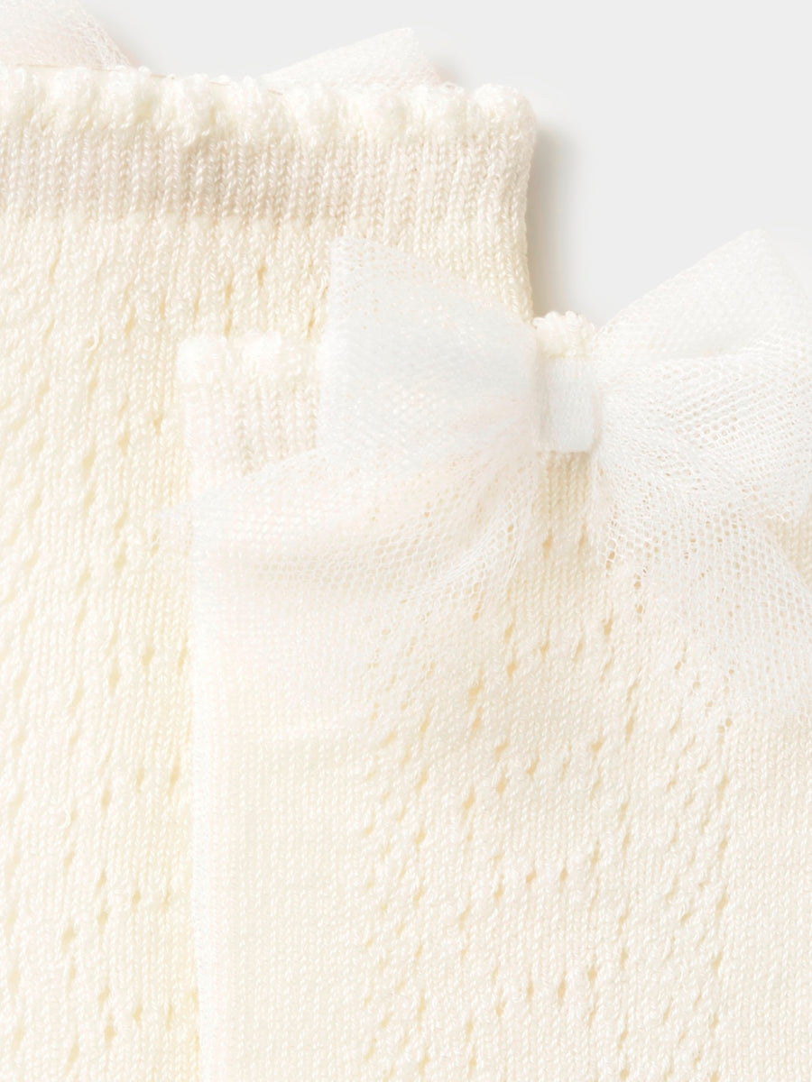 Meias altas Crú (Creme / Pérola)  para Bebé Menina - Mayoral