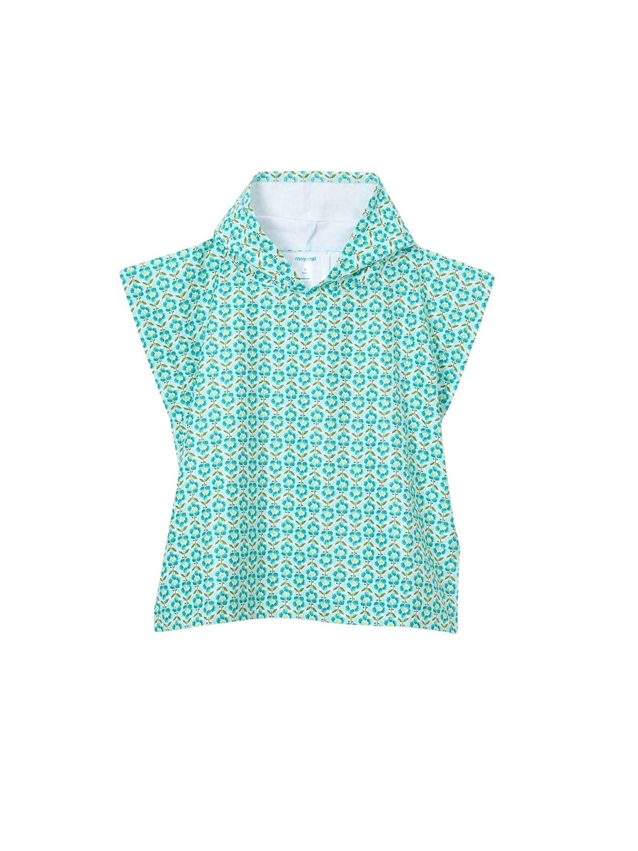 Poncho de praia estampado Oceano (Turquesa)  para Menina - Mayoral