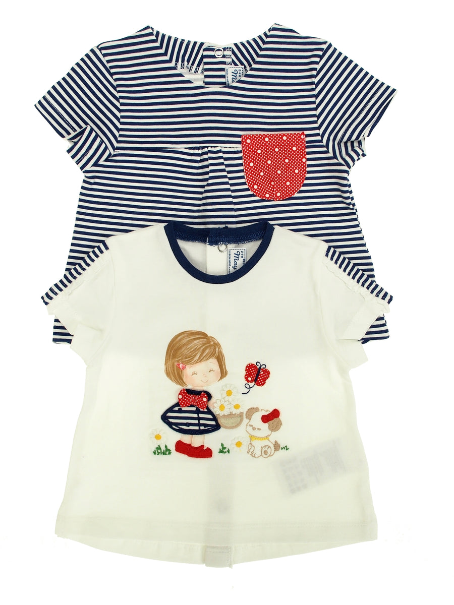 Pack 2 camisetas m/curta Nautic (Marinho)  para Bebé Menina - Mayoral
