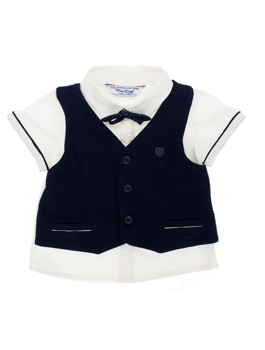 Camisa com colete e laço Deep blue (Marinho)  para Bebé Menino - Mayoral