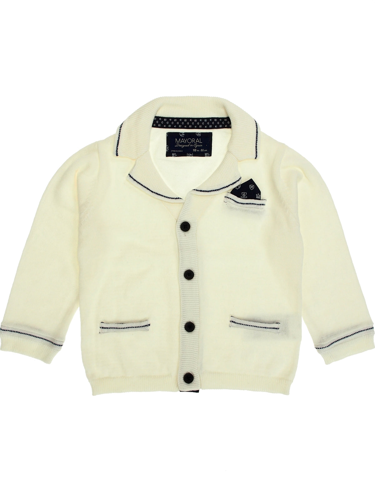 Jaqueta tricot Crú (Creme / Pérola)  para Bebé Menino - Mayoral