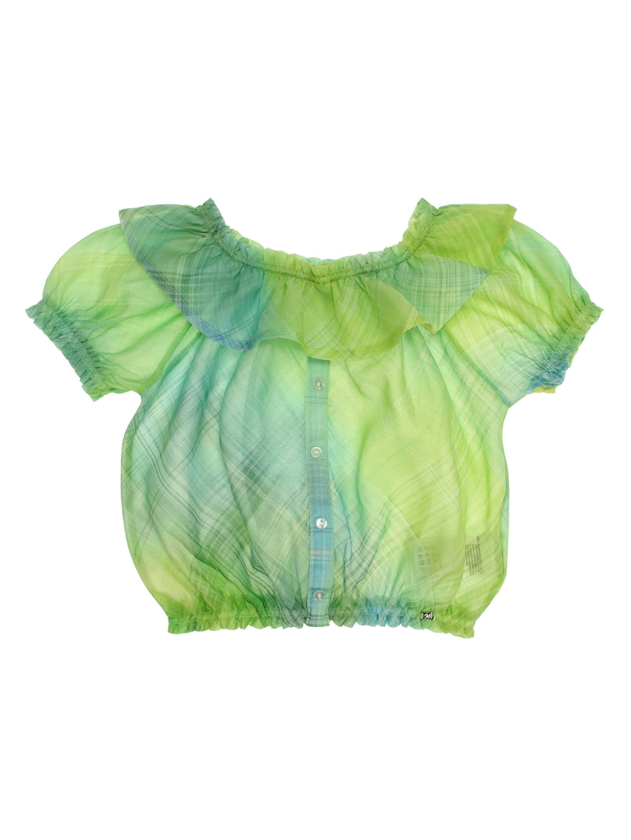 Blusa xadrez Kiwi (Verde Alface)  para Menina - Mayoral