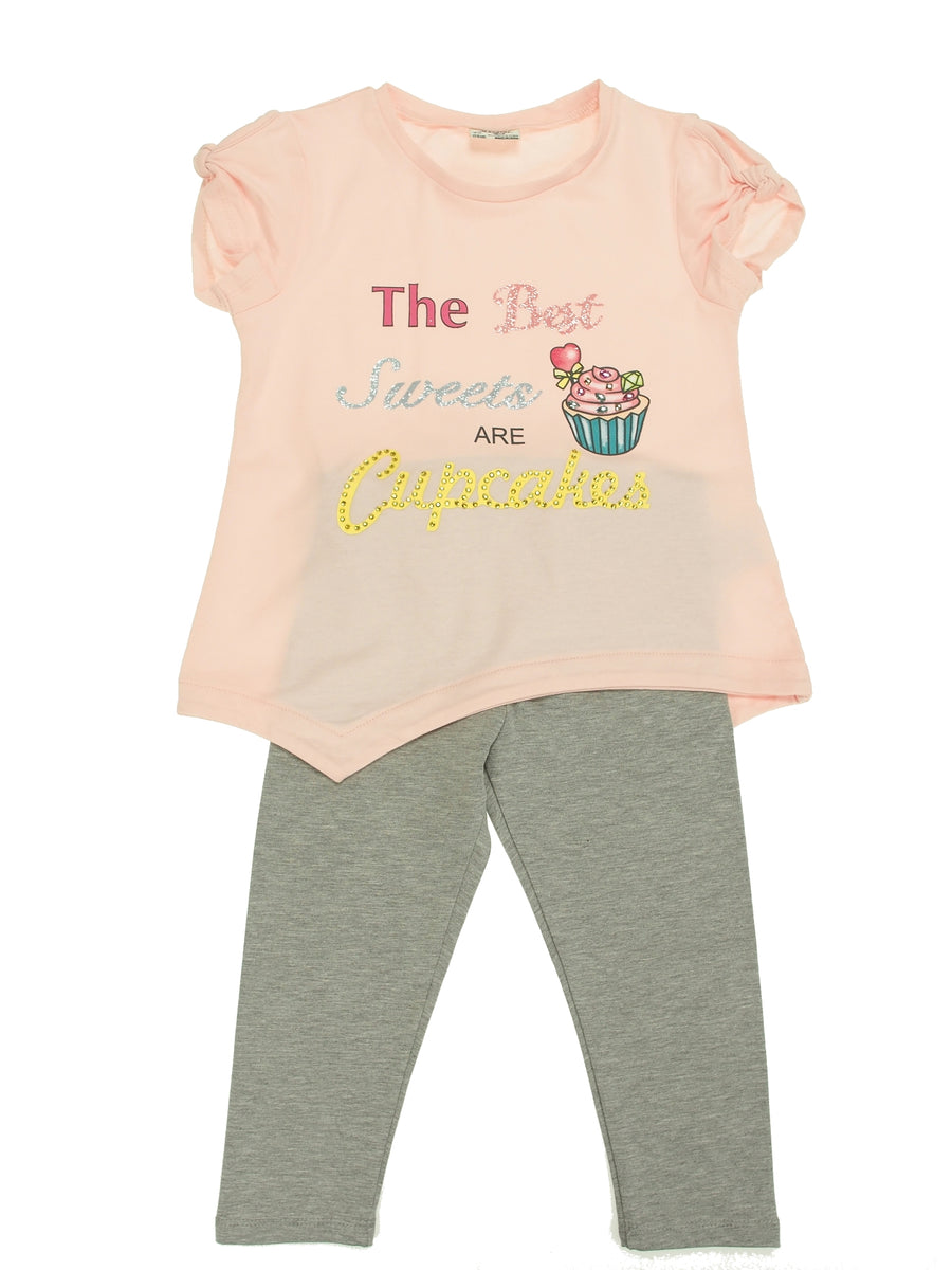 Conj. leggings "cupcake" Prata vig (Cinza Claro)  para Menina - Mayoral