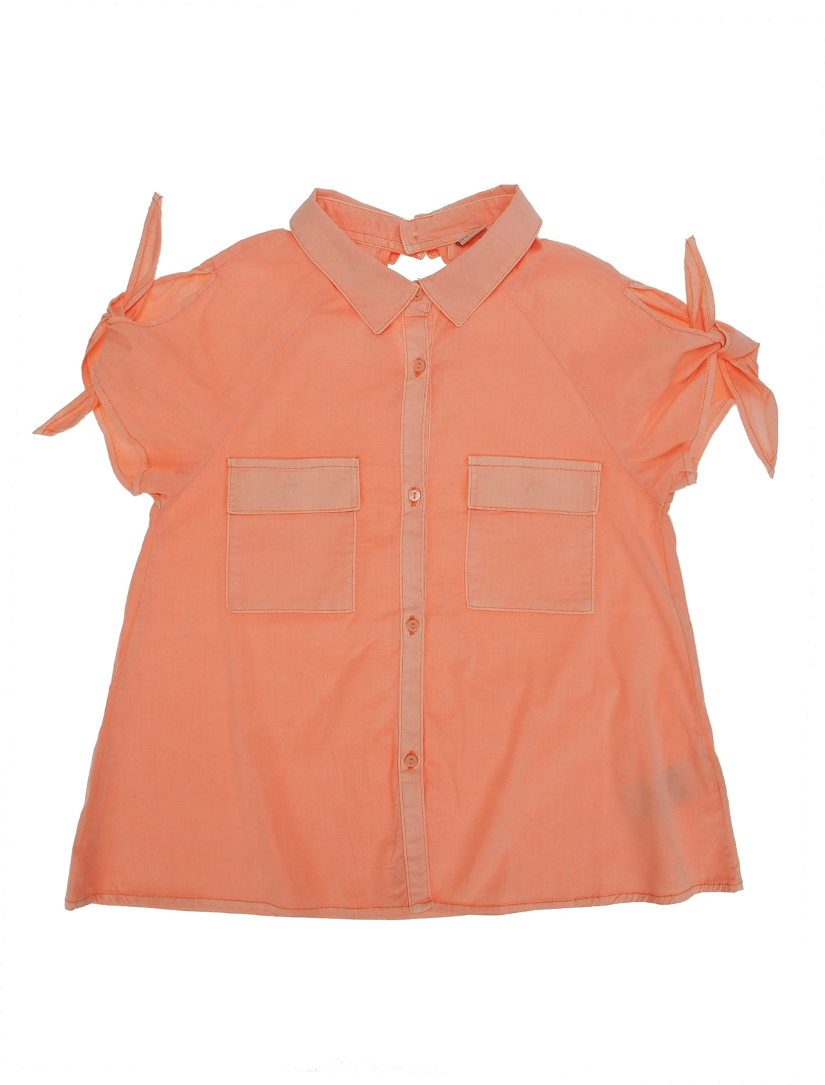 Blusa popeline bolsos Flamingo (Salmão)  para Menina - Mayoral