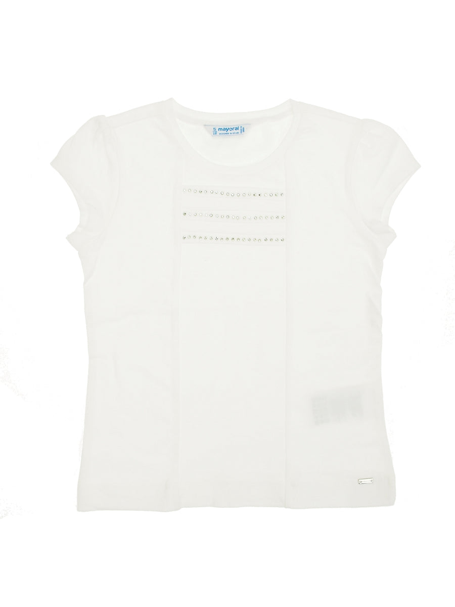 Camiseta básica Branco (Branco)  para Menina - Mayoral