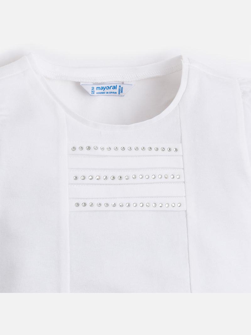 Camiseta básica Branco (Branco)  para Menina - Mayoral