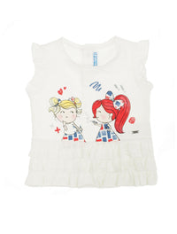 Camiseta folhos Bco-marinh (Marinho)  para Bebé Menina - Mayoral
