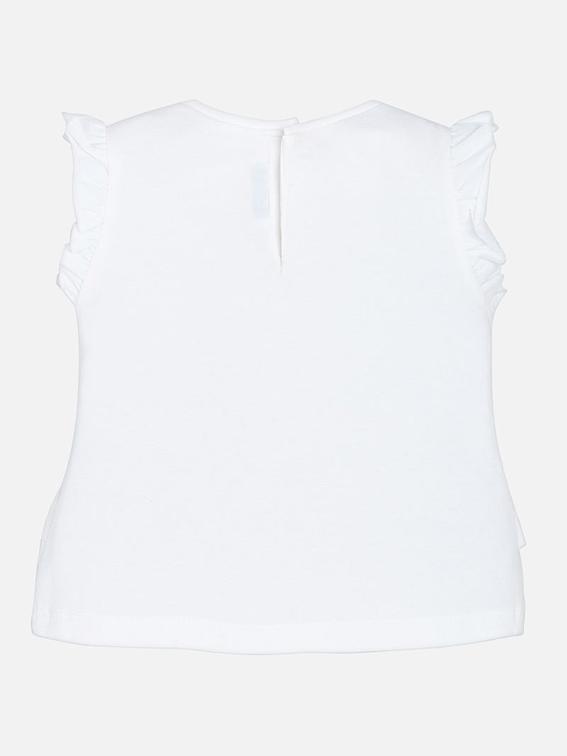 Camiseta folhos Bco-marinh (Marinho)  para Bebé Menina - Mayoral