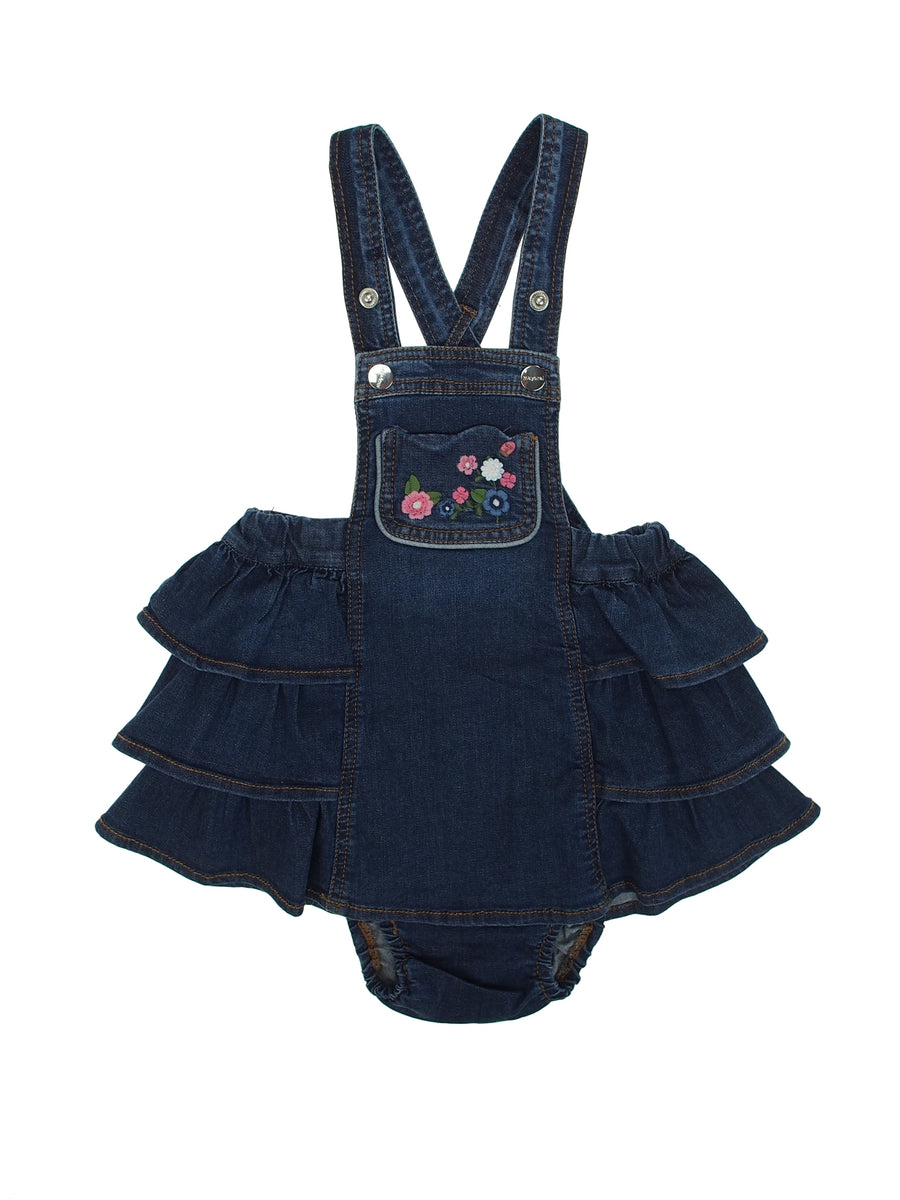 Saia de peito ganga bordada Azul ganga (Ganga)  para Bebé Menina - Mayoral