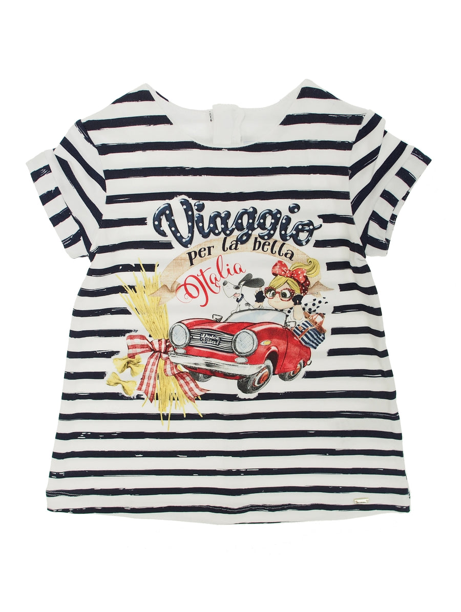Vestido riscas carro Marinho (Marinho)  para Bebé Menina - Mayoral