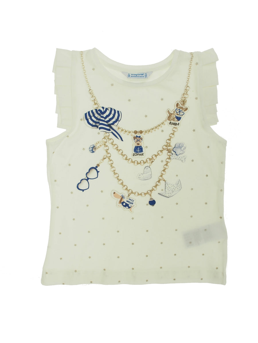 Camiseta alças strass Marinho (Marinho)  para Menina - Mayoral