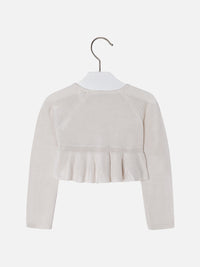 Casaco tricô flor guipur Champanhe (Dourado)  para Menina - Mayoral