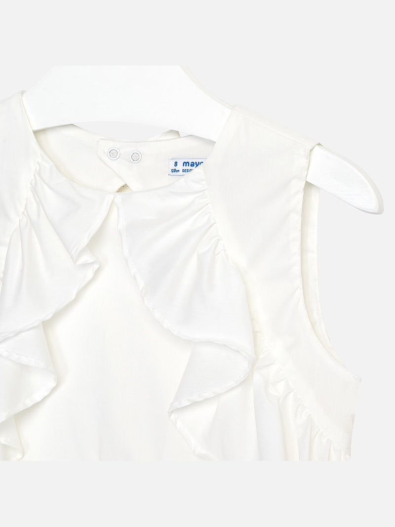 Túnica folhos Crú (Creme / Pérola)  para Menina - Mayoral