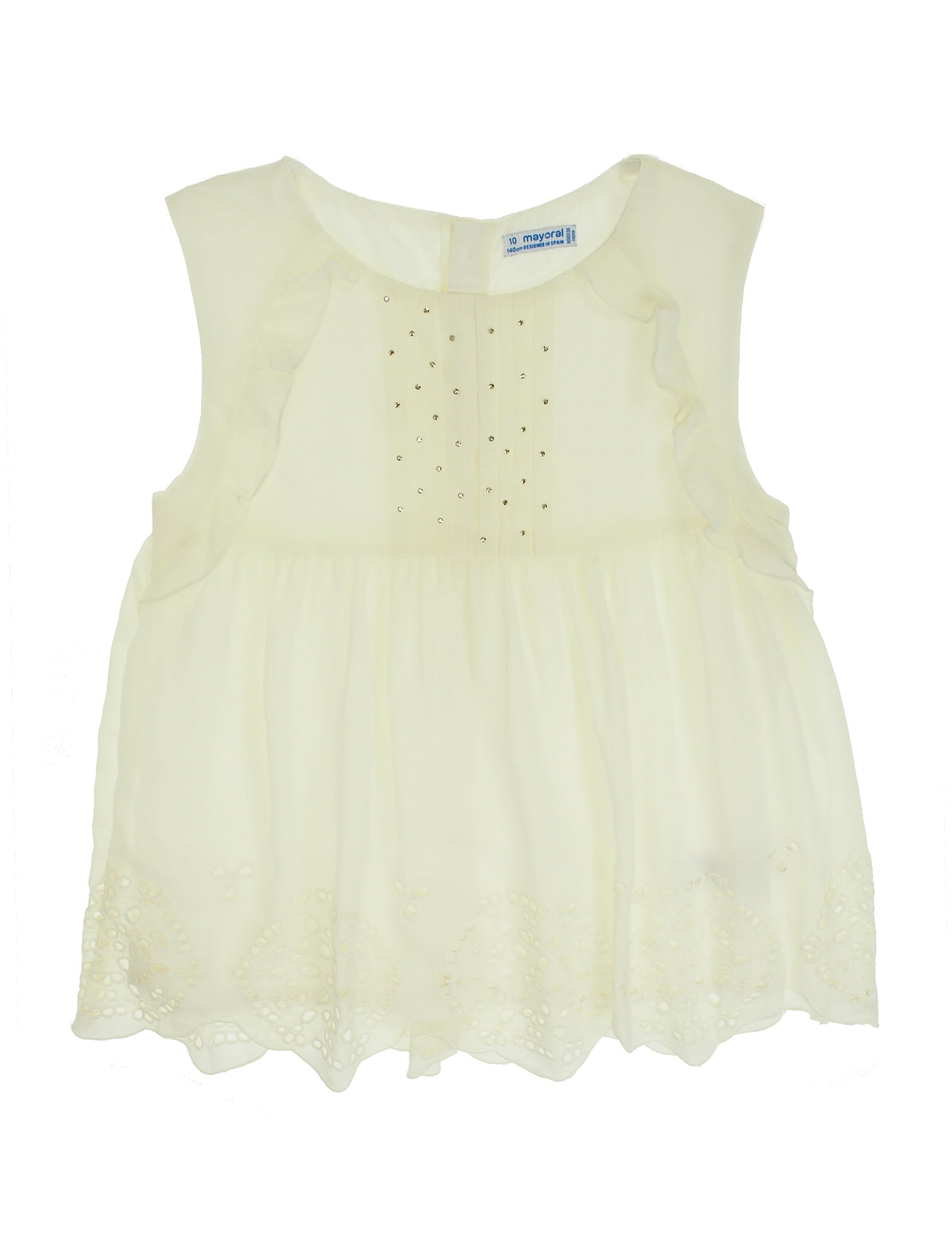 Túnica bordada Crú (Creme / Pérola)  para Menina - Mayoral