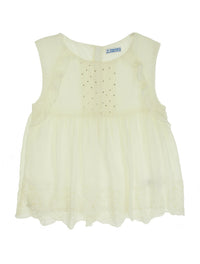 Túnica bordada Crú (Creme / Pérola)  para Menina - Mayoral