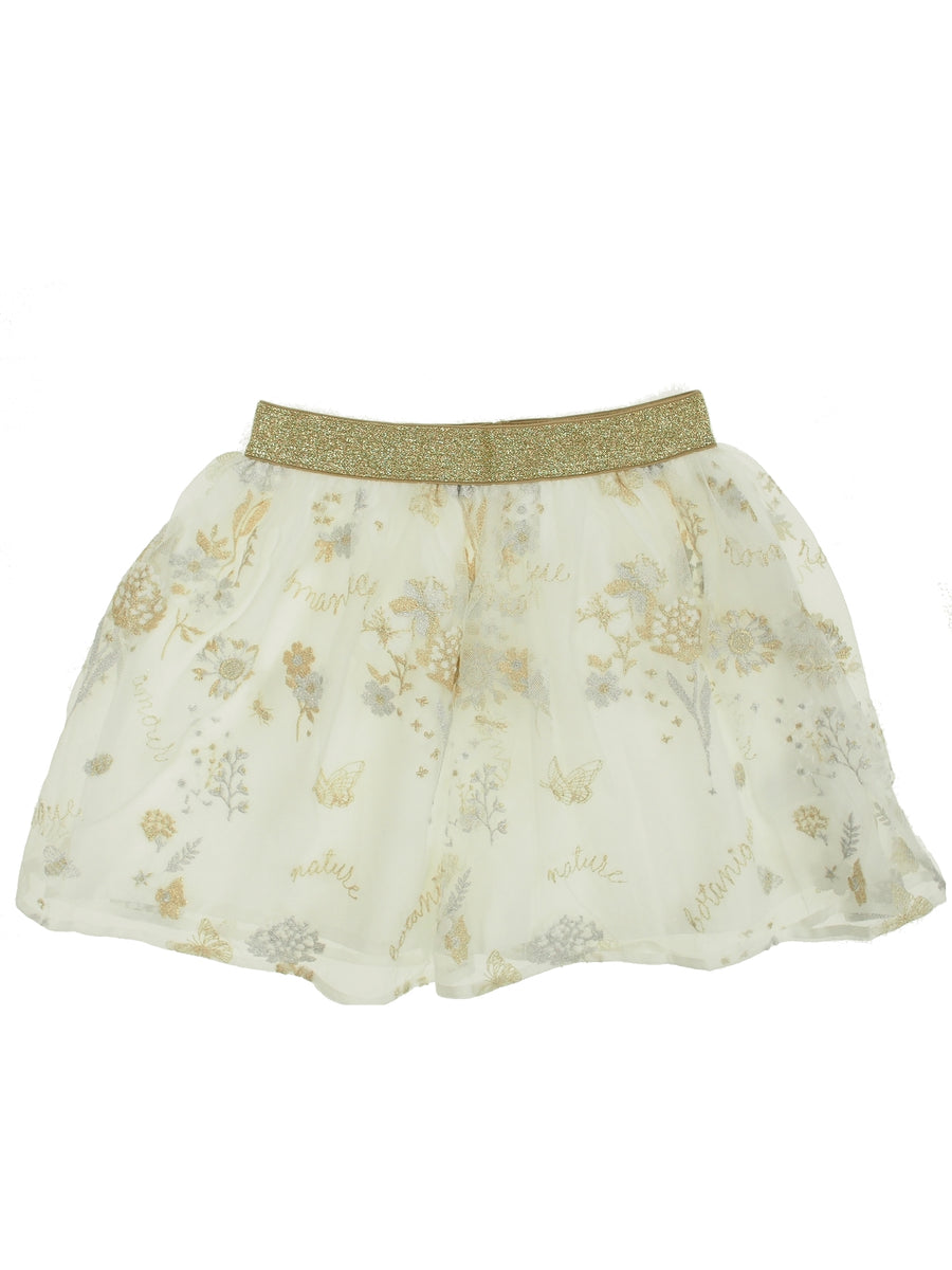 Saia tul bordada Crú (Creme / Pérola)  para Menina - Mayoral