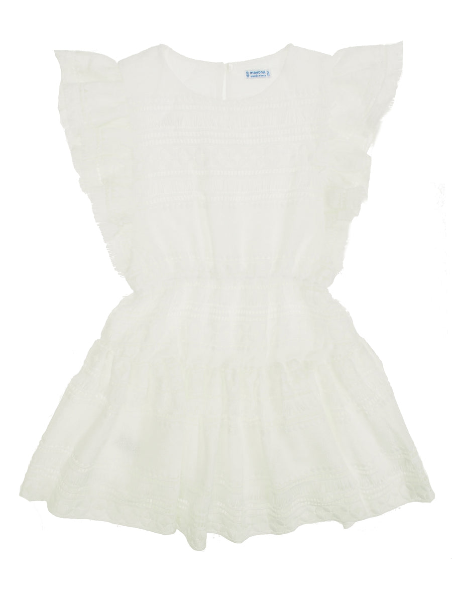 Vestido guipur Crú (Creme / Pérola)  para Menina - Mayoral