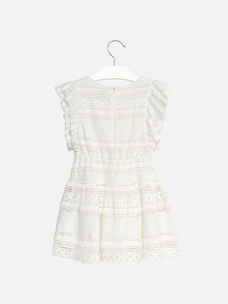 Vestido guipur Crú (Creme / Pérola)  para Menina - Mayoral