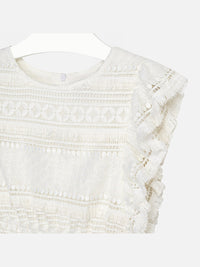 Vestido guipur Crú (Creme / Pérola)  para Menina - Mayoral