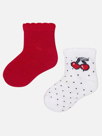 Pack 2 soquetes Vermelho (Vermelho)  para Bebé Menina - Mayoral